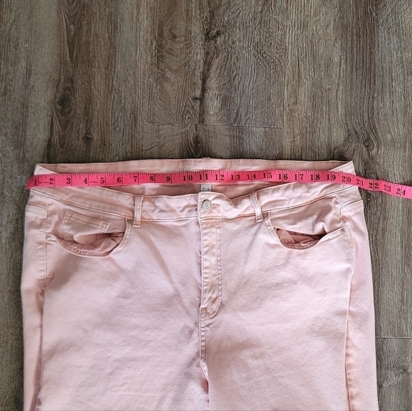 Addition Elle Plus Pants Coral Salmon Denim Size 22 #788 - Picture 12 of 15